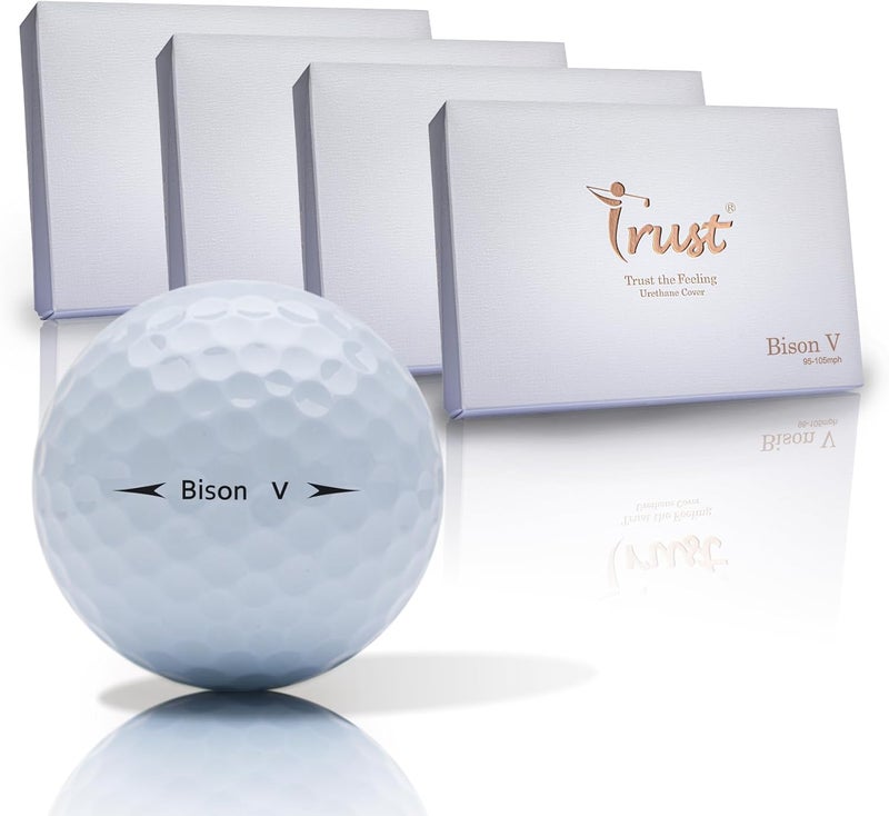 Trust Golf Ball I K8 Bison I Urethane Cover with Reactive Core I 3-Pcs I for Different Swing Speed I 12, 48, or 100 Balls I - Image 1